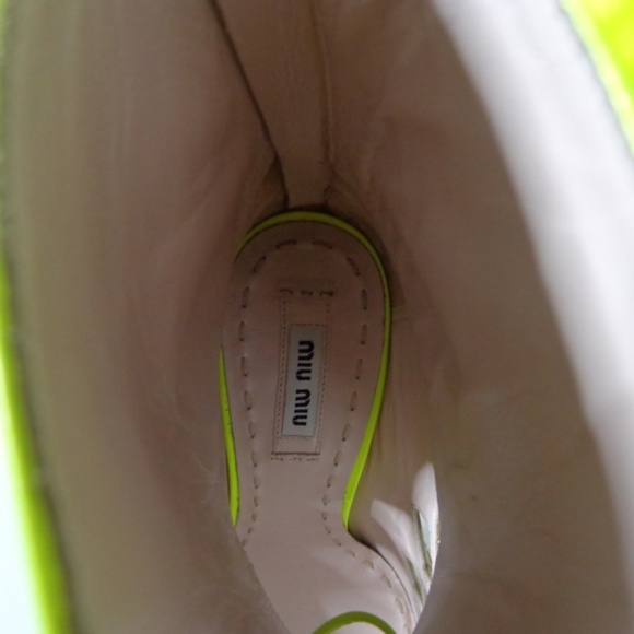 Miu Miu Leather Mid-Calf Lace-Up Boots, Shoes - Picture 7 of 10